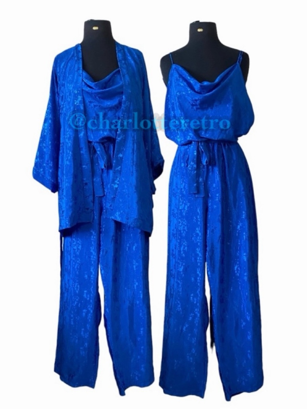 80s vtg Slinky PJ’s w matching Kimono Robe